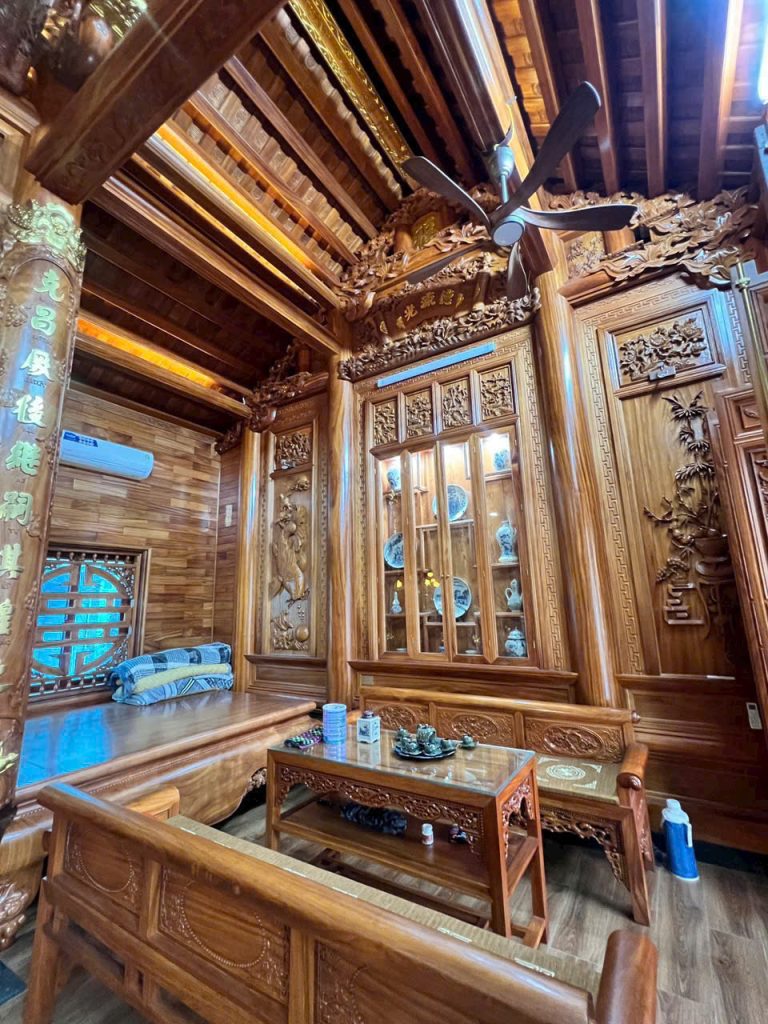 Nội Thất Nhà Gỗ 3 Gian Lim Nam Phi – Thi Công Tại Hải Phòng