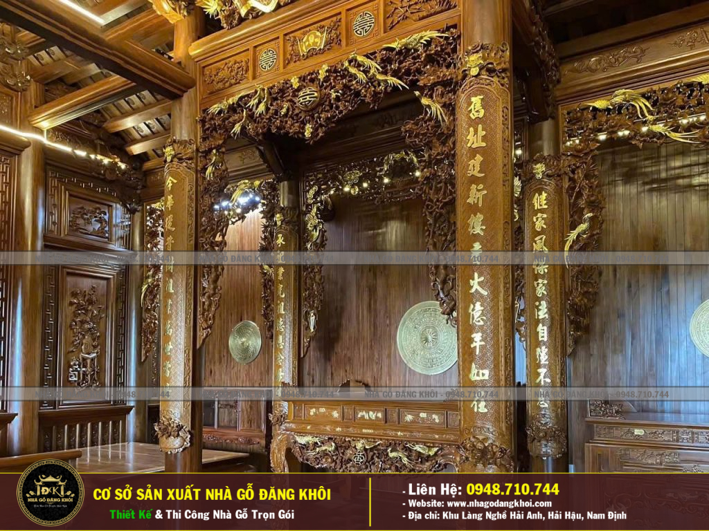 Nội Thất Nhà Gỗ 3 Gian Lim Nam Phi Tại Hưng Yên – Nhà Gỗ Đăng Khôi