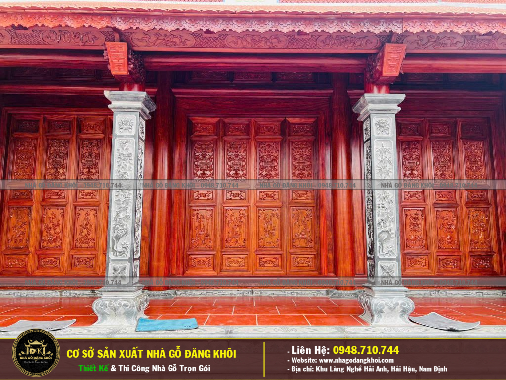 THI CÔNG NHÀ GỖ 3 GIAN LIM NAM PHI NHÀ THÒE HỌ PHAN -THÁI BÌNH