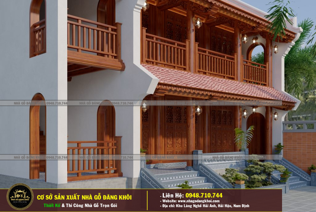THIẾT KẾ THI CÔNG NHÀ GỖ TẦNG 2 LIM NAM PHI  TẠI THANH HÓA – NHÀ GỖ ĐĂNG KHÔI