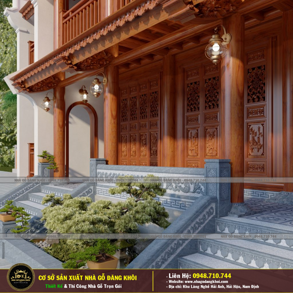 THIẾT KẾ THI CÔNG NHÀ GỖ TẦNG 2 LIM NAM PHI  TẠI THANH HÓA – NHÀ GỖ ĐĂNG KHÔI