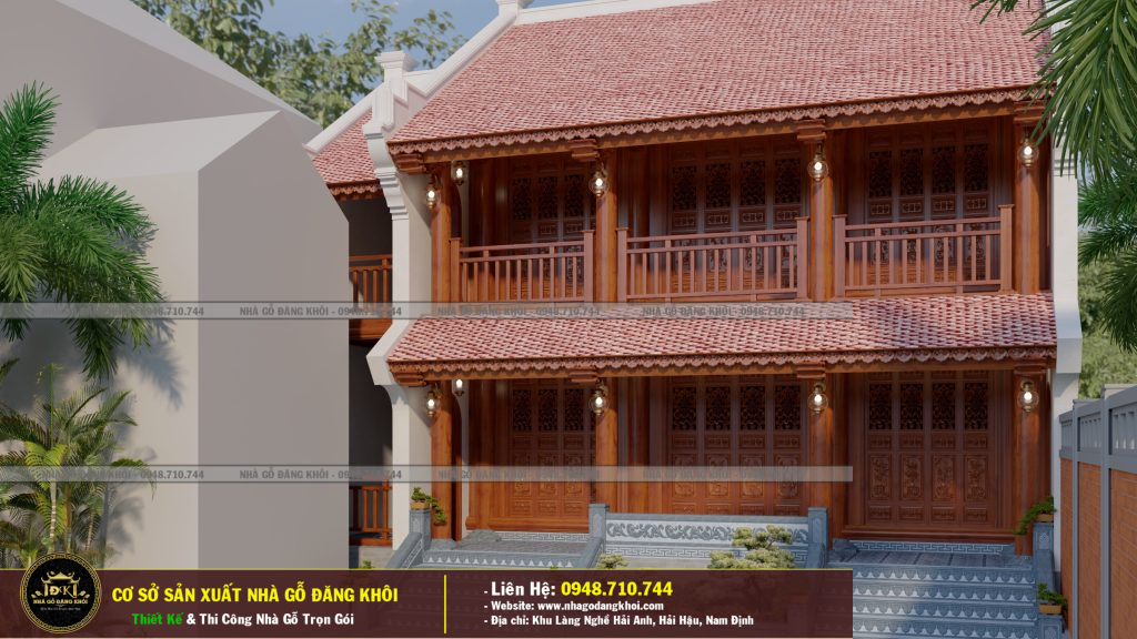 THIẾT KẾ THI CÔNG NHÀ GỖ TẦNG 2 LIM NAM PHI  TẠI THANH HÓA – NHÀ GỖ ĐĂNG KHÔI