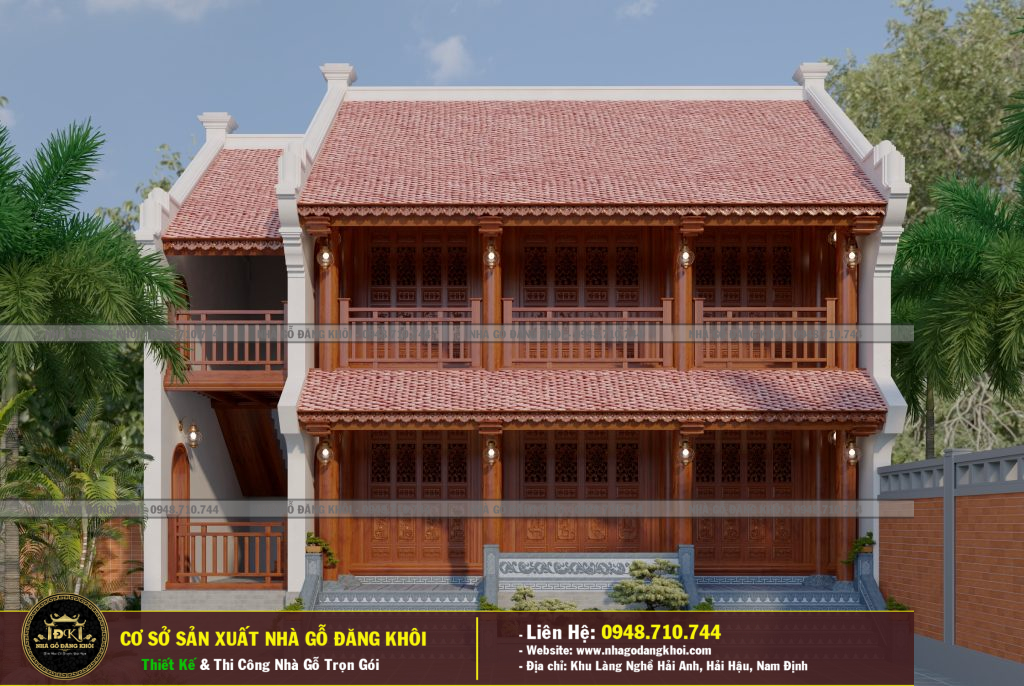 THIẾT KẾ THI CÔNG NHÀ GỖ TẦNG 2 LIM NAM PHI  TẠI THANH HÓA – NHÀ GỖ ĐĂNG KHÔI