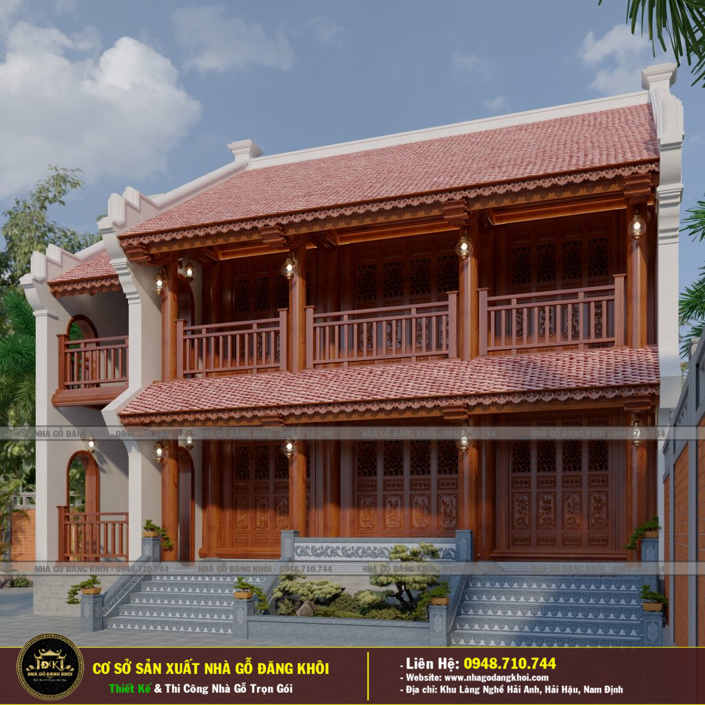THIẾT KẾ THI CÔNG NHÀ GỖ TẦNG 2 LIM NAM PHI  TẠI THANH HÓA – NHÀ GỖ ĐĂNG KHÔI