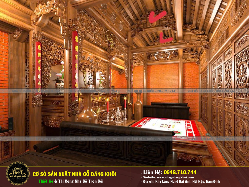 NỘI THẤT THIẾT KẾ 3D GỖ LIM XANH TALI TẠI HÀ NAM -NHÀ GỖ ĐĂNG KHÔI