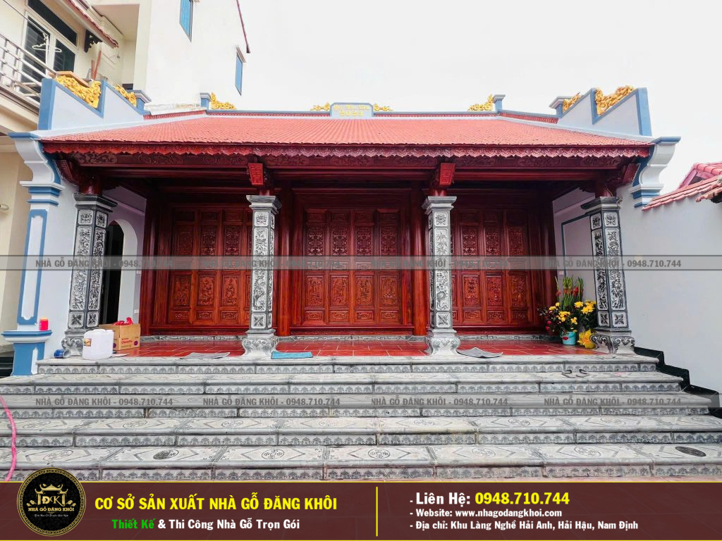 THI CÔNG NHÀ GỖ 3 GIAN LIM NAM PHI NHÀ THÒE HỌ PHAN -THÁI BÌNH