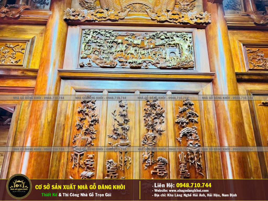 Nội Thất Nhà Gỗ 3 Gian 2 Chái Lim Lào Tại Quảng Ninh -Nhà GỖ Đăng Khôi