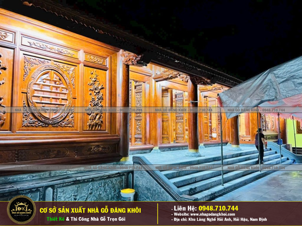 Nội Thất Nhà Gỗ 3 Gian 2 Chái Lim Lào Tại Quảng Ninh -Nhà GỖ Đăng Khôi