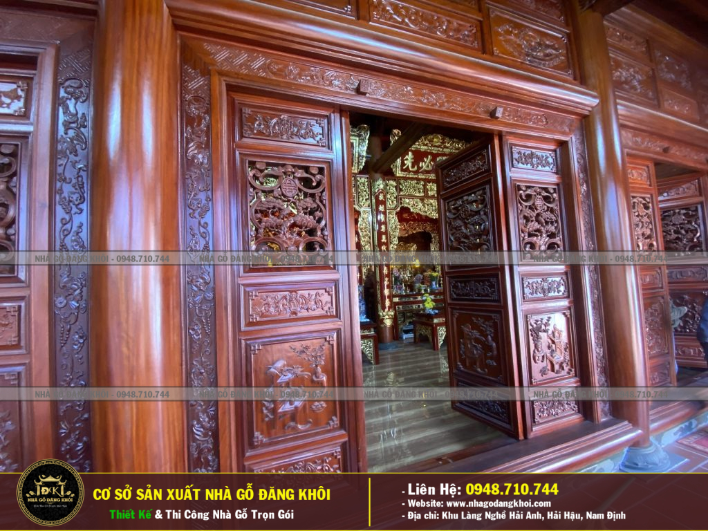 NỘI THÁT NHÀ GỖ 3 GIAN LIM NAM PHI NHÀ THỜ HỌ PHAN -THÁI BÌNH