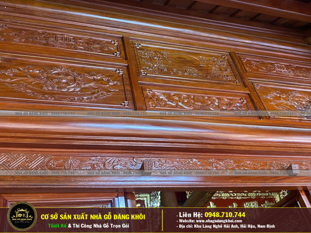 NỘI THÁT NHÀ GỖ 3 GIAN LIM NAM PHI NHÀ THỜ HỌ PHAN -THÁI BÌNH