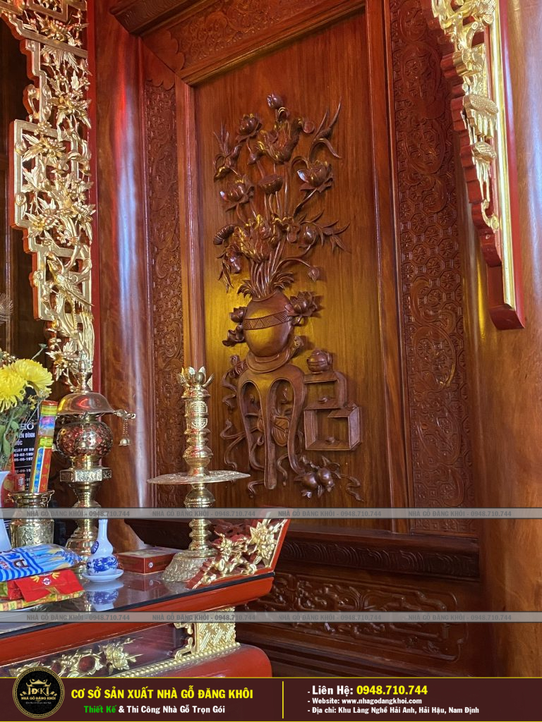 NỘI THÁT NHÀ GỖ 3 GIAN LIM NAM PHI NHÀ THỜ HỌ PHAN -THÁI BÌNH