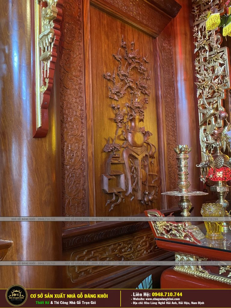 NỘI THÁT NHÀ GỖ 3 GIAN LIM NAM PHI NHÀ THỜ HỌ PHAN -THÁI BÌNH