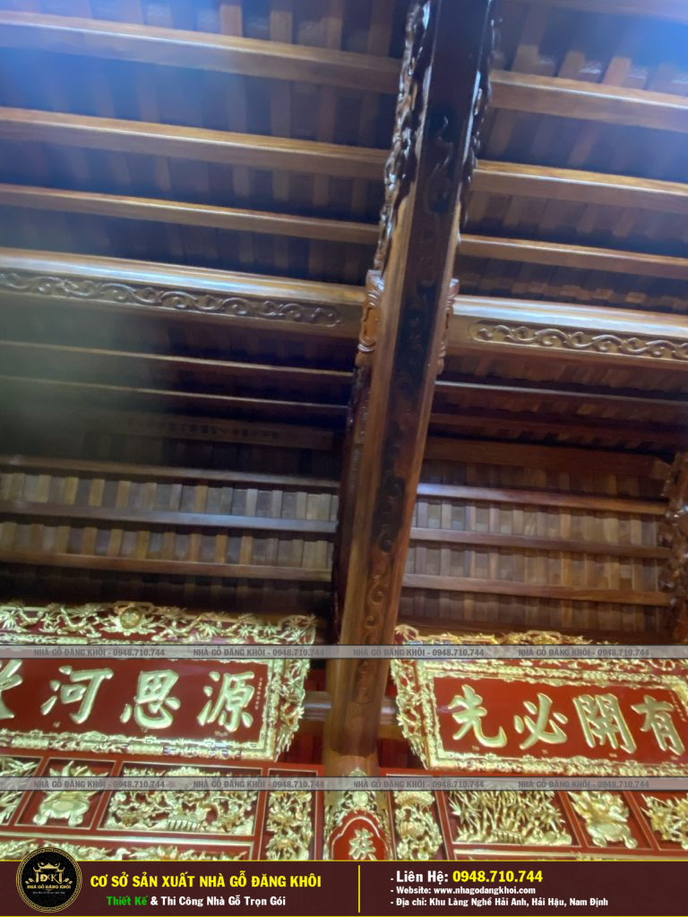 NỘI THÁT NHÀ GỖ 3 GIAN LIM NAM PHI NHÀ THỜ HỌ PHAN -THÁI BÌNH