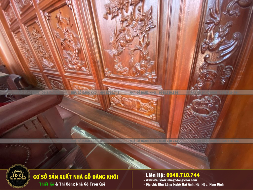 NỘI THÁT NHÀ GỖ 3 GIAN LIM NAM PHI NHÀ THỜ HỌ PHAN -THÁI BÌNH