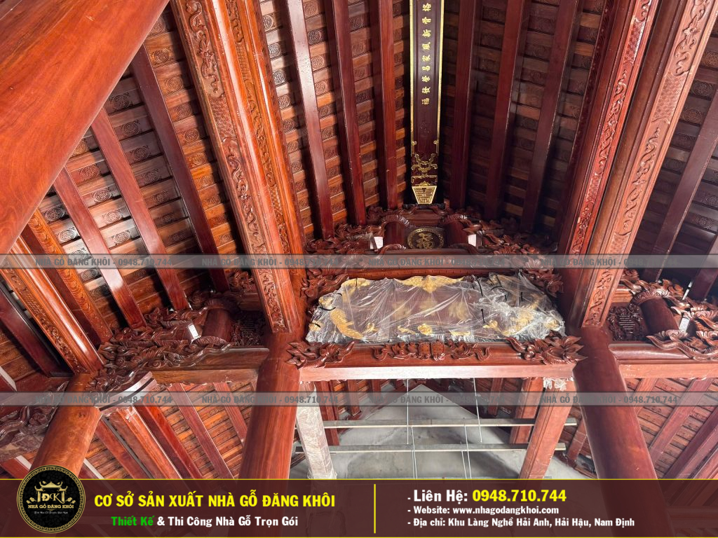 Nhà Gỗ 3 Gian 2 Buồng Lồi Thi Công Tại Nam Định – Nhà Gỗ Đăng Khôi