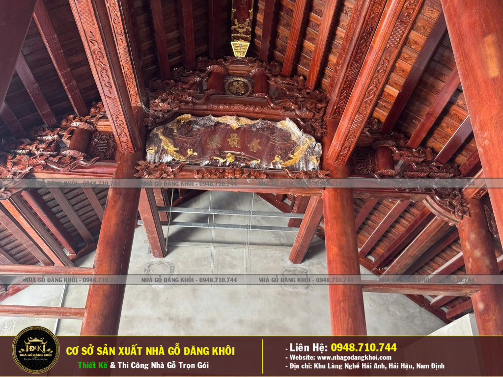 Nhà Gỗ 3 Gian 2 Buồng Lồi Thi Công Tại Nam Định – Nhà Gỗ Đăng Khôi