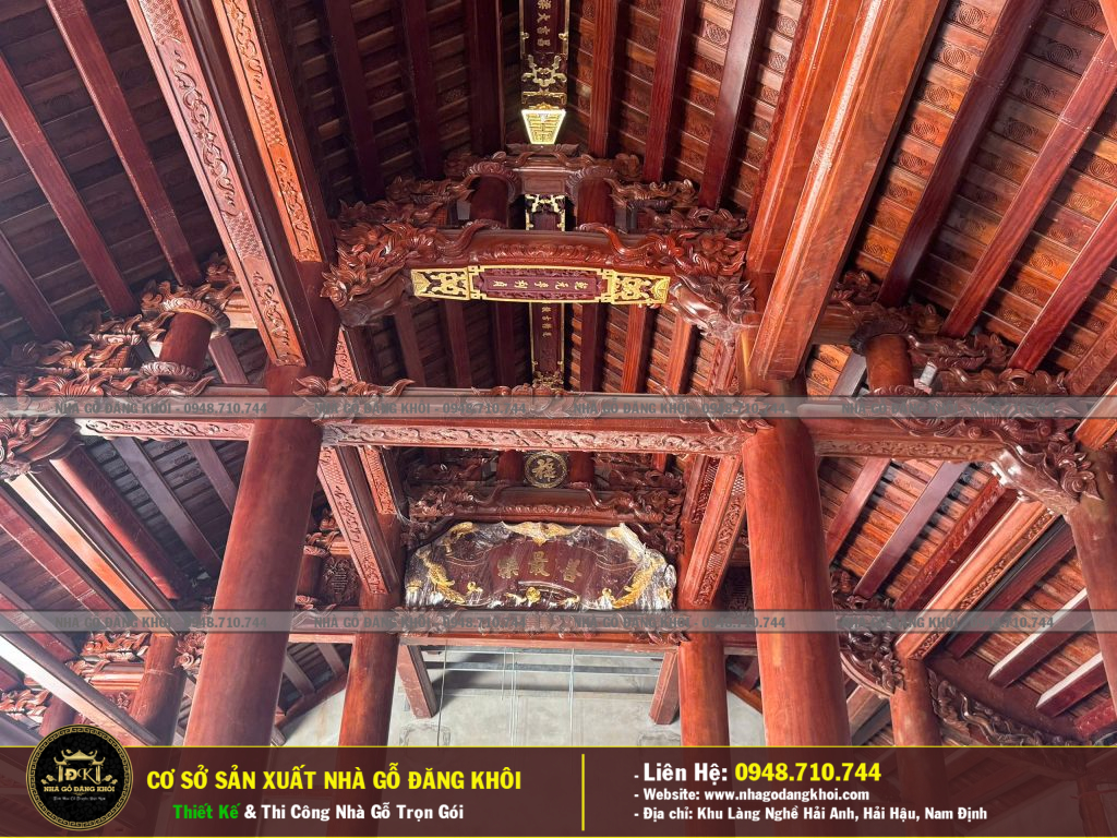 Nhà Gỗ 3 Gian 2 Buồng Lồi Thi Công Tại Nam Định – Nhà Gỗ Đăng Khôi
