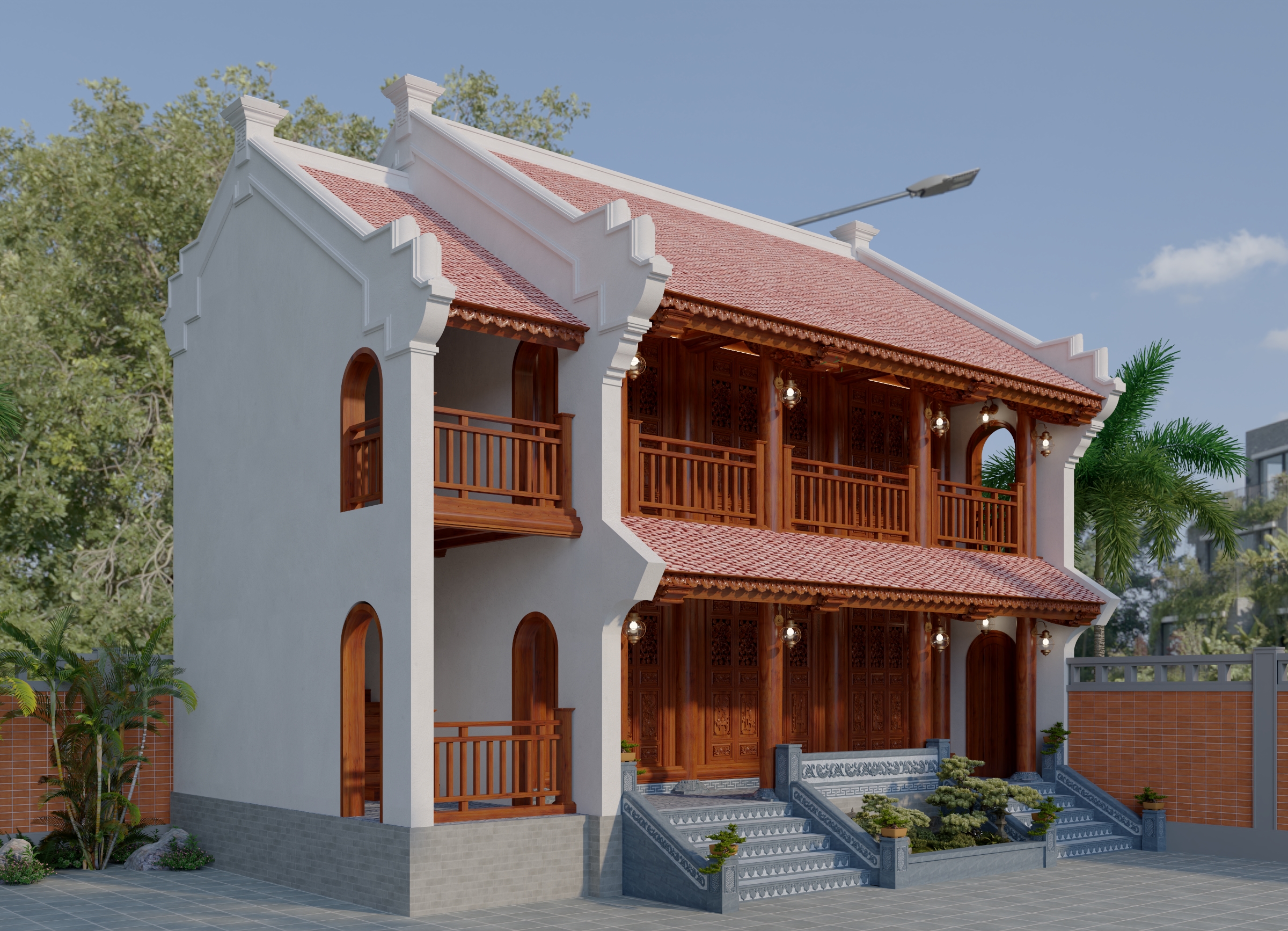 NHÀ GỖ 3 GIAN 2 TẦNG LÀM TẠI THÁI NGUYÊN