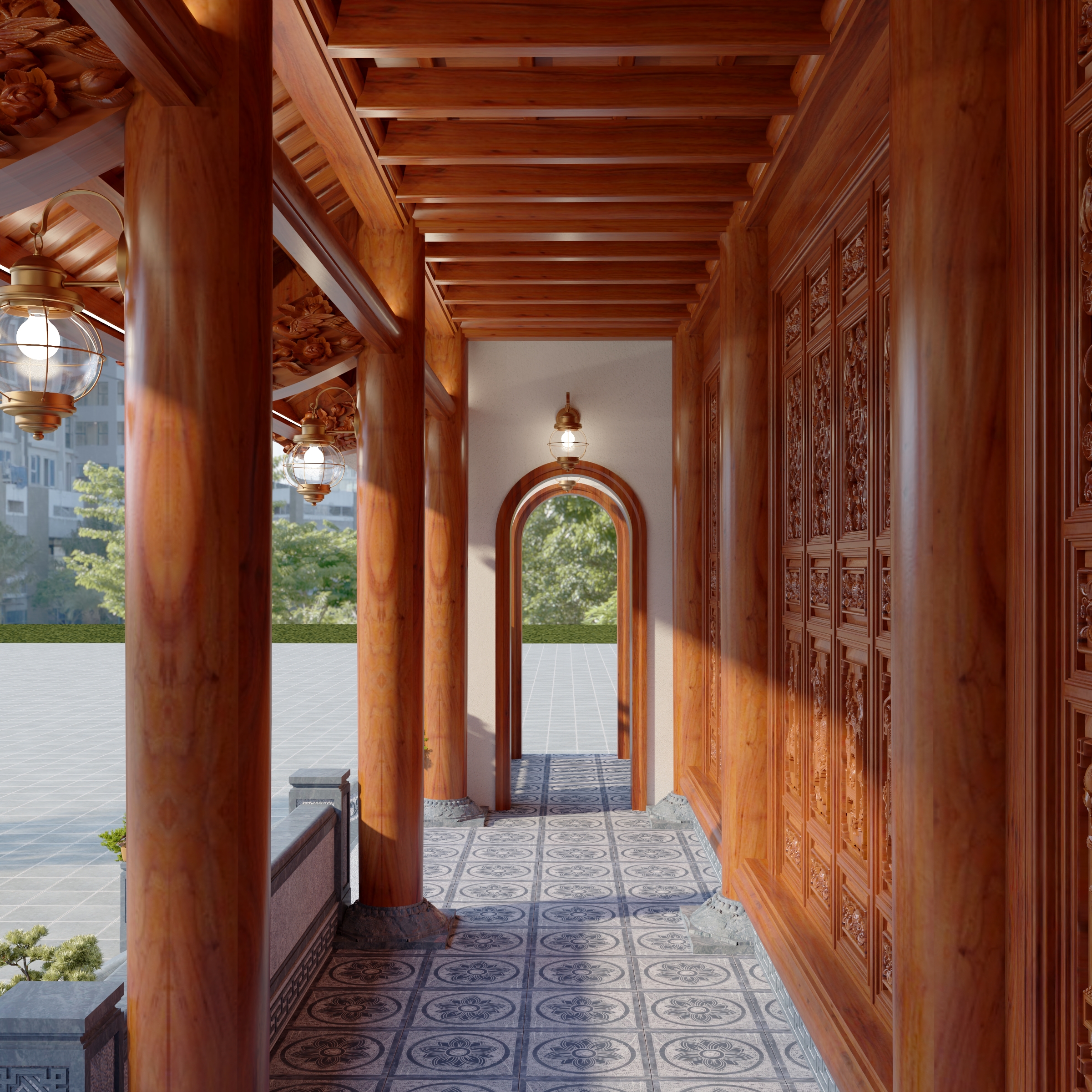 NHÀ GỖ 3 GIAN 2 TẦNG LÀM TẠI THÁI NGUYÊN