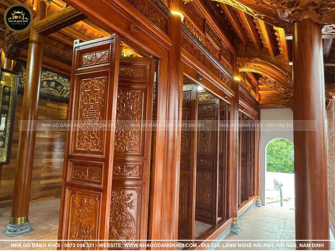 Thi Công Nhà Gỗ 3 Gian Gỗ Lim Nam Phi Tại Hưng Yên – Nhà Gỗ Đăng Khôi