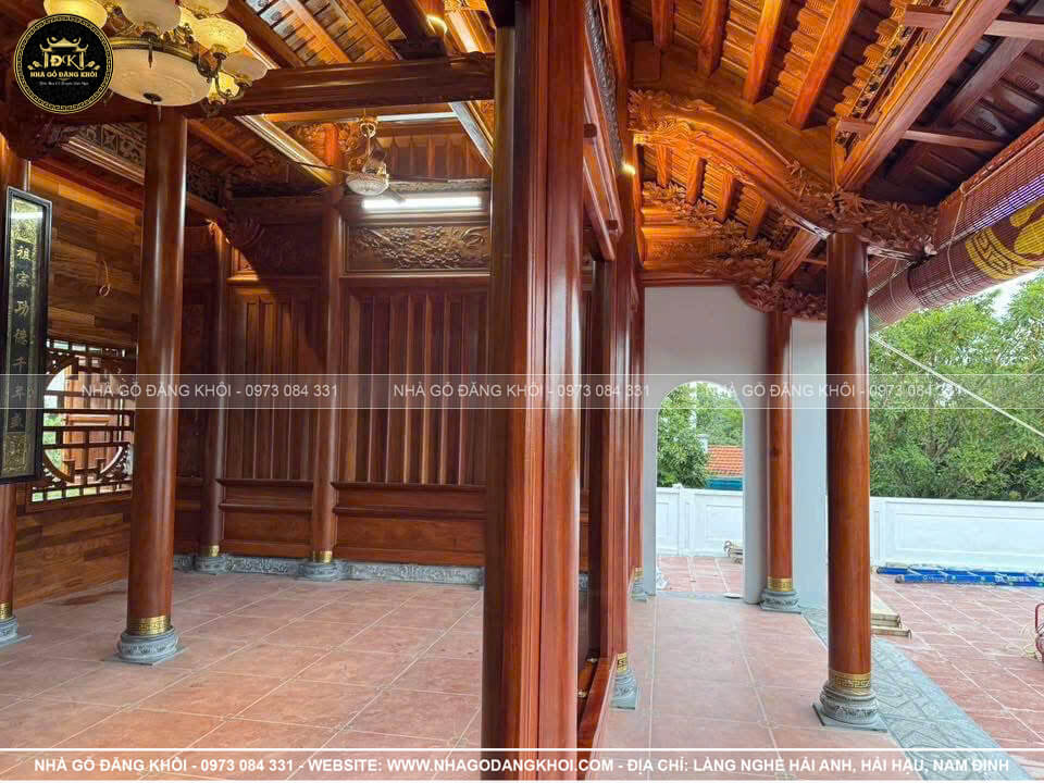 Thi Công Nhà Gỗ 3 Gian Gỗ Lim Nam Phi Tại Hưng Yên – Nhà Gỗ Đăng Khôi