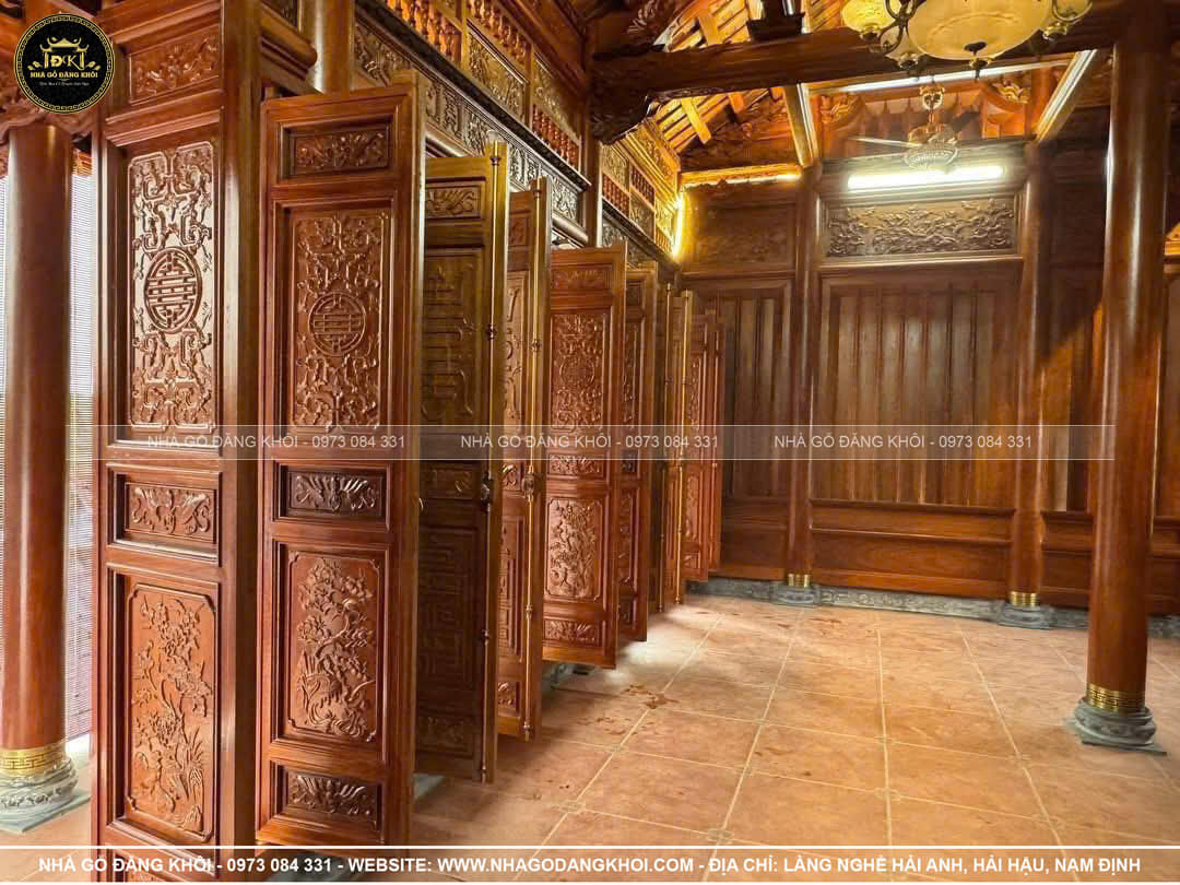 Thi Công Nhà Gỗ 3 Gian Gỗ Lim Nam Phi Tại Hưng Yên – Nhà Gỗ Đăng Khôi