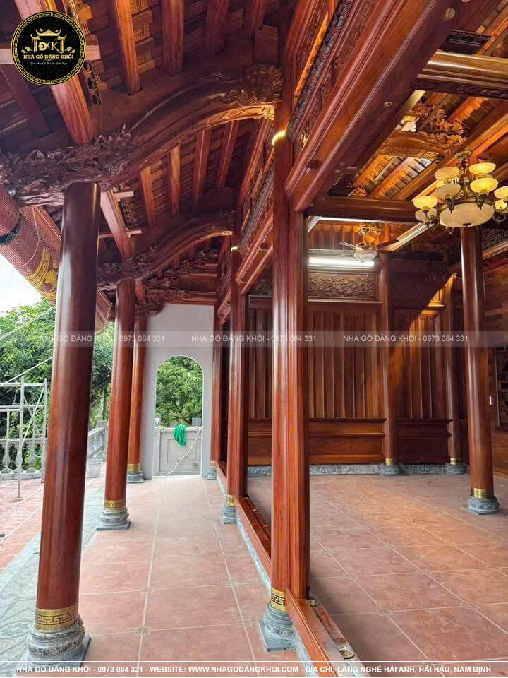 Thi Công Nhà Gỗ 3 Gian Gỗ Lim Nam Phi Tại Hưng Yên – Nhà Gỗ Đăng Khôi