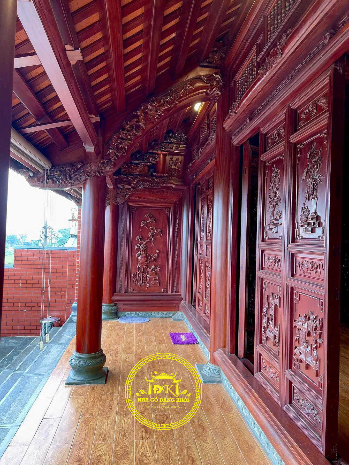 Nhà Gỗ 3 Gian 2 Buồng Lồi Thi Công Tại Nam Định – Nhà Gỗ Đăng Khôi