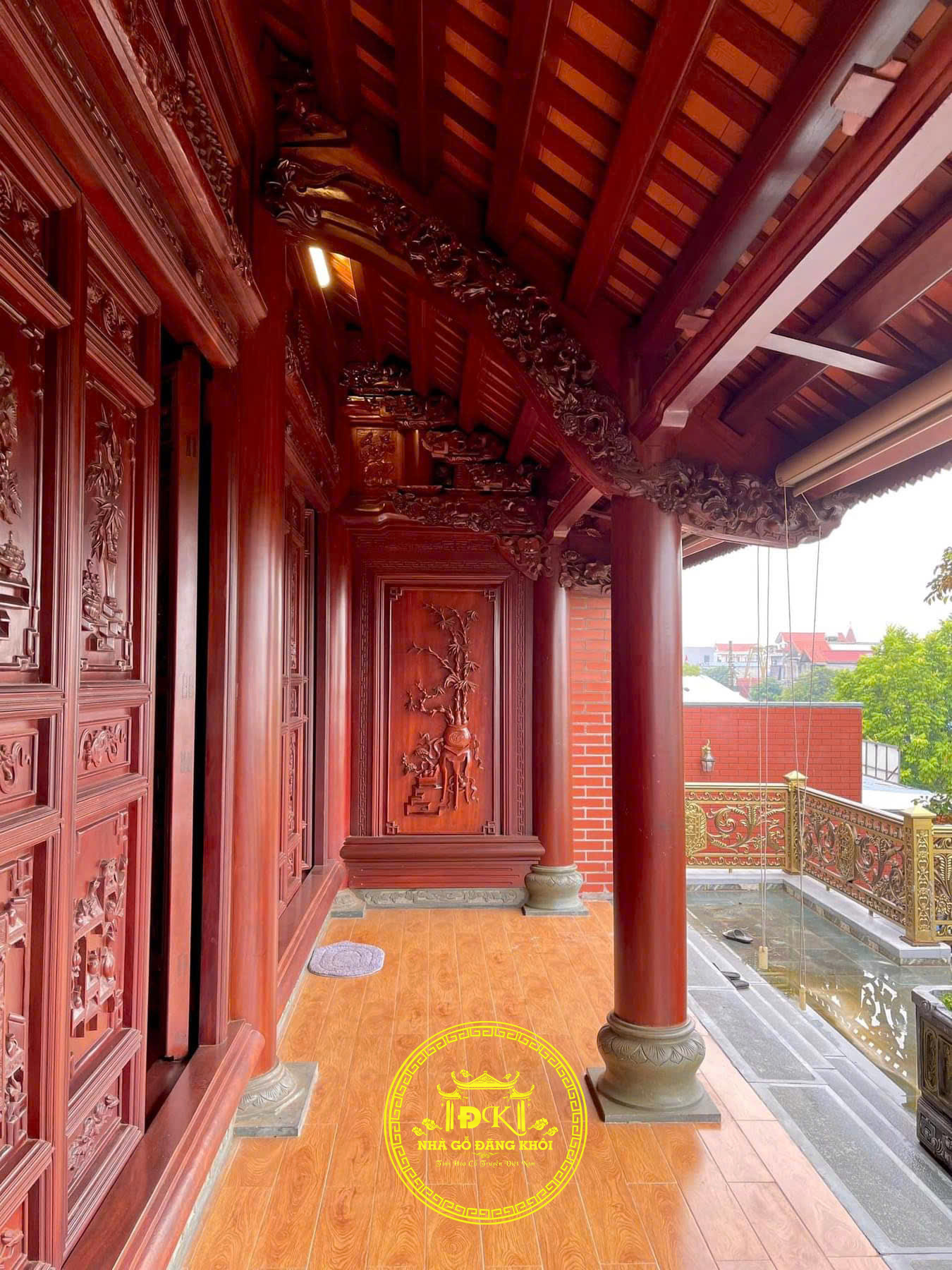 Nhà Gỗ 3 Gian 2 Buồng Lồi Thi Công Tại Nam Định – Nhà Gỗ Đăng Khôi