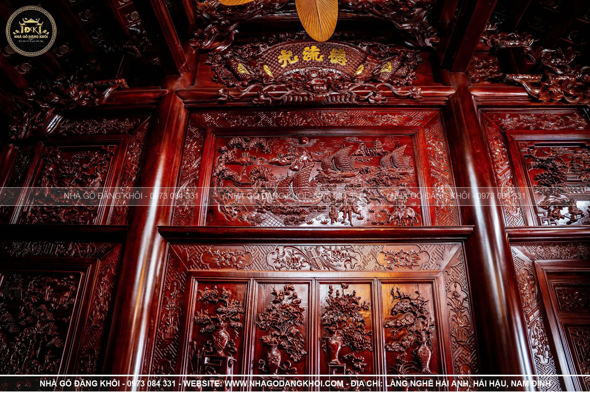 NỘI THẤT NHÀ GỖ 5 GIAN TRÊN TẦNG 2 TẠI TRỰC NINH – NAM ĐỊNH | NHÀ GỖ ĐĂNG KHÔI
