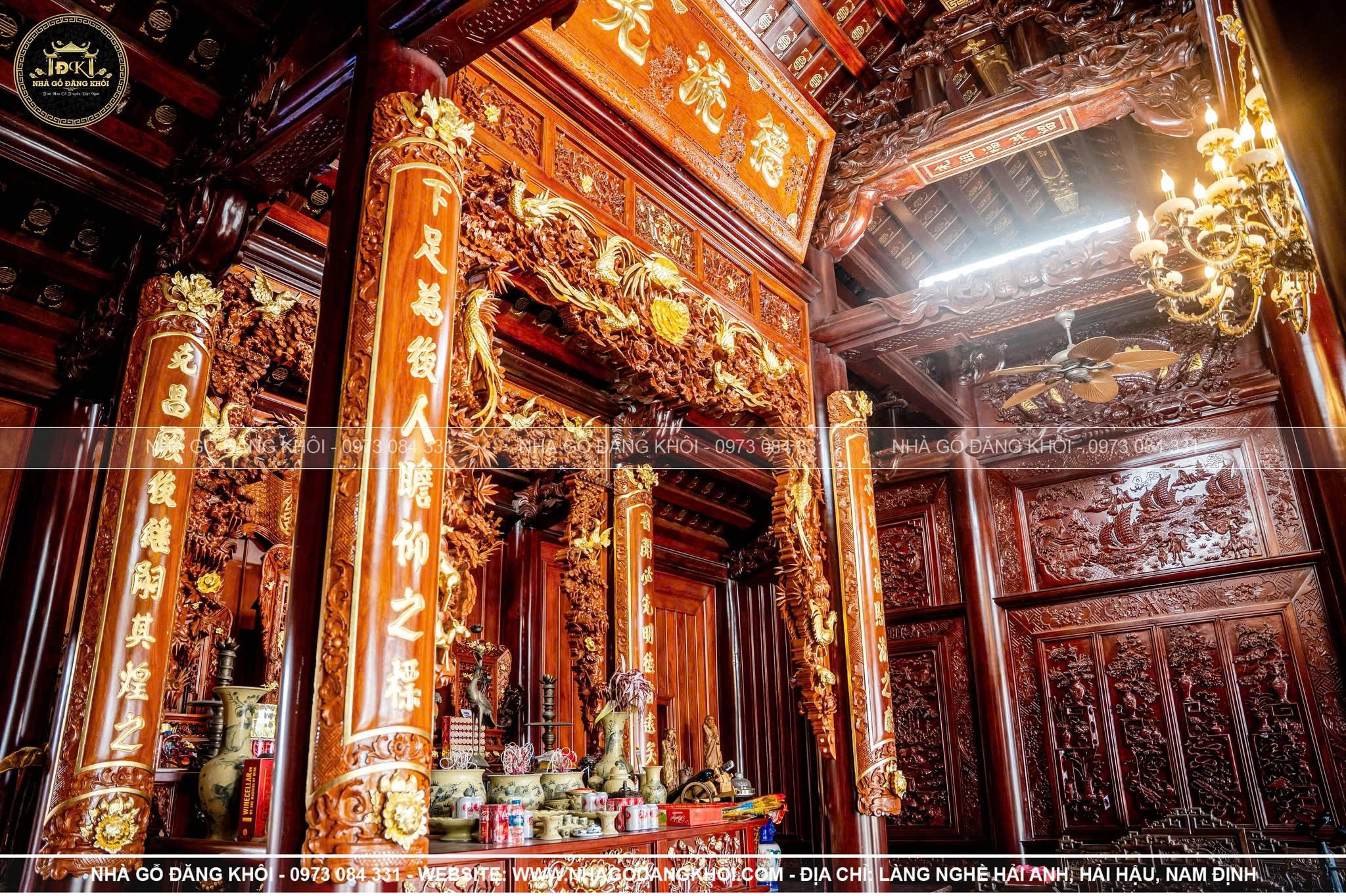 NỘI THẤT NHÀ GỖ 5 GIAN TRÊN TẦNG 2 TẠI TRỰC NINH – NAM ĐỊNH | NHÀ GỖ ĐĂNG KHÔI