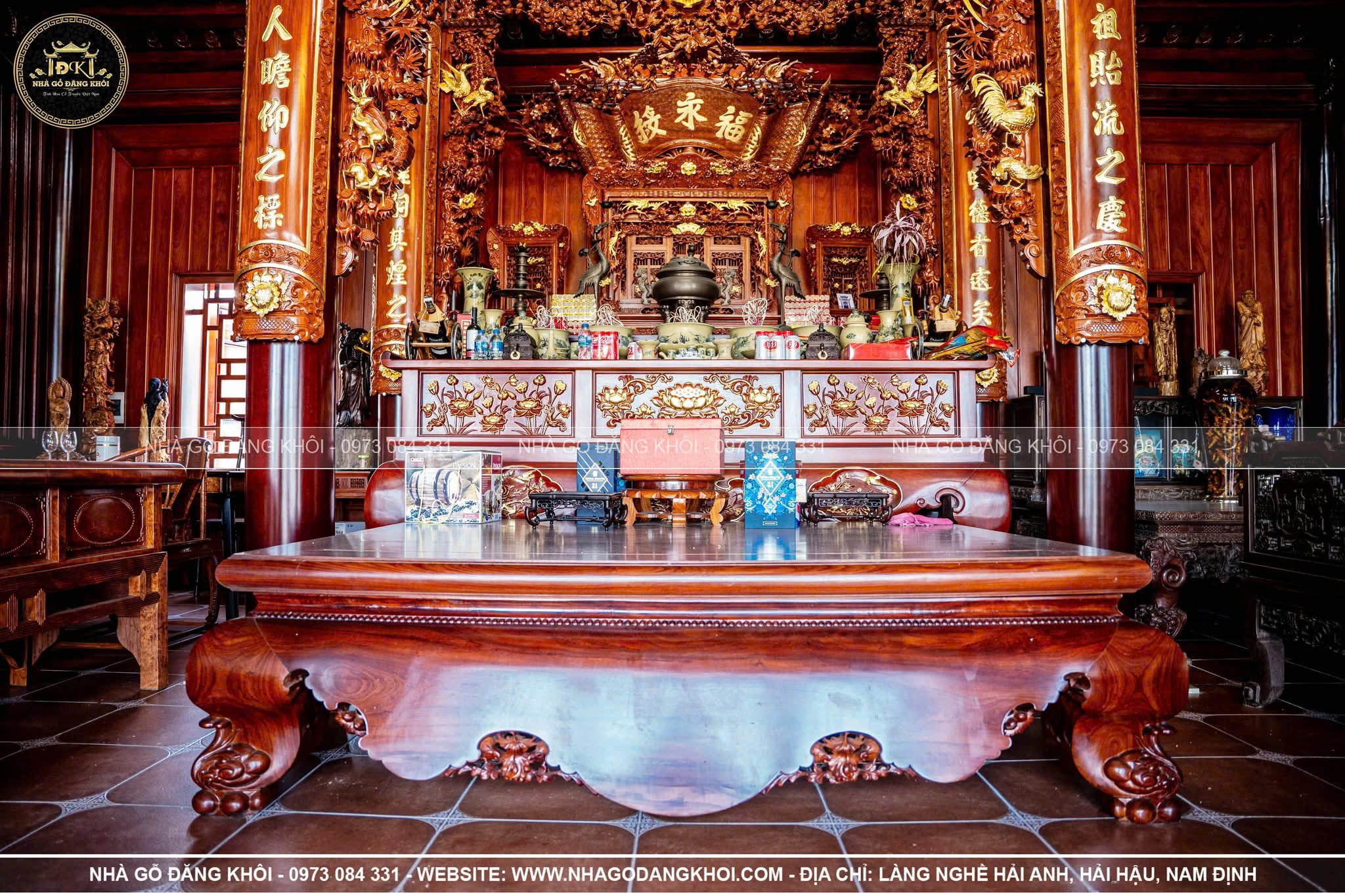NỘI THẤT NHÀ GỖ 5 GIAN TRÊN TẦNG 2 TẠI TRỰC NINH – NAM ĐỊNH | NHÀ GỖ ĐĂNG KHÔI